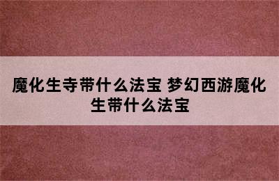 魔化生寺带什么法宝 梦幻西游魔化生带什么法宝